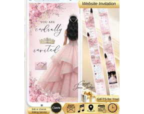 Pink Quinceanera Invitation Website